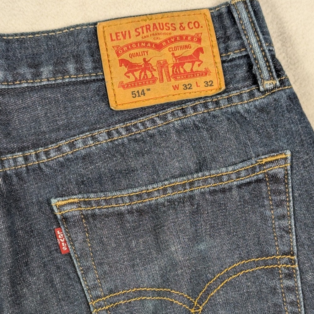 Levis 514 Straight Fit Jeans‎ Mens 32 Dark Wash Indigo Denim Pants